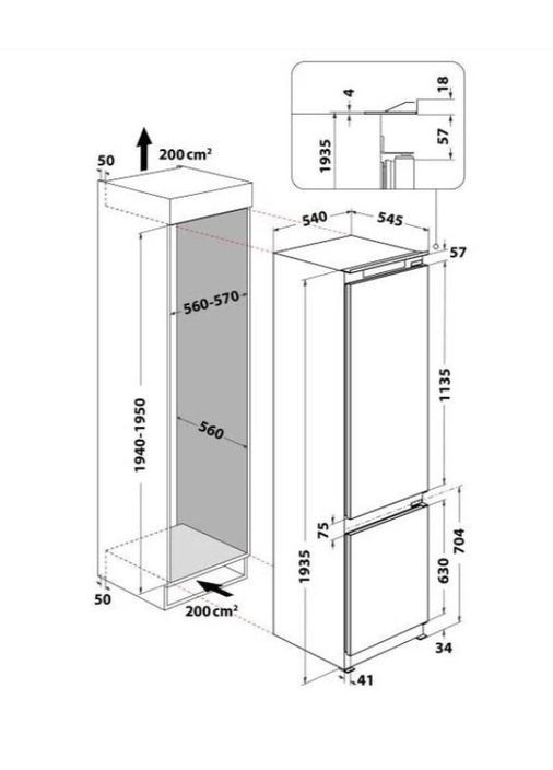 Холодильник WHC20D023B1 SF (вбудований) WHIRLPOOL (366831562)