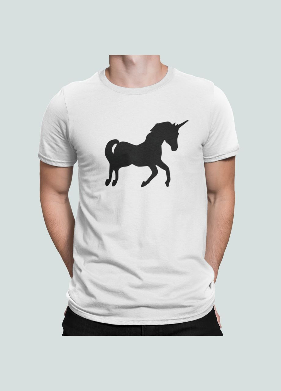 Белая мужская футболка с принтом танец единорога Stedman