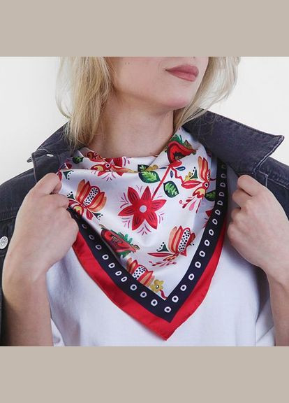 Женский платок с принтом Сказочные цветы Presentville 6828 (325402156)