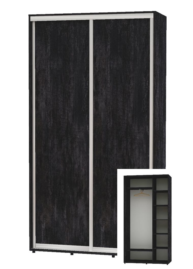 Шкаф-купе двухдверный 100*45*220 Бетон темный 2 двери ДСП Алекса (360458522)
