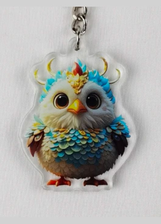 Акриловий брелок з кільцем для ключів із зображенням символу року за Китайським Гороскопом РІК ПІВНЯ No Brand (314813450)