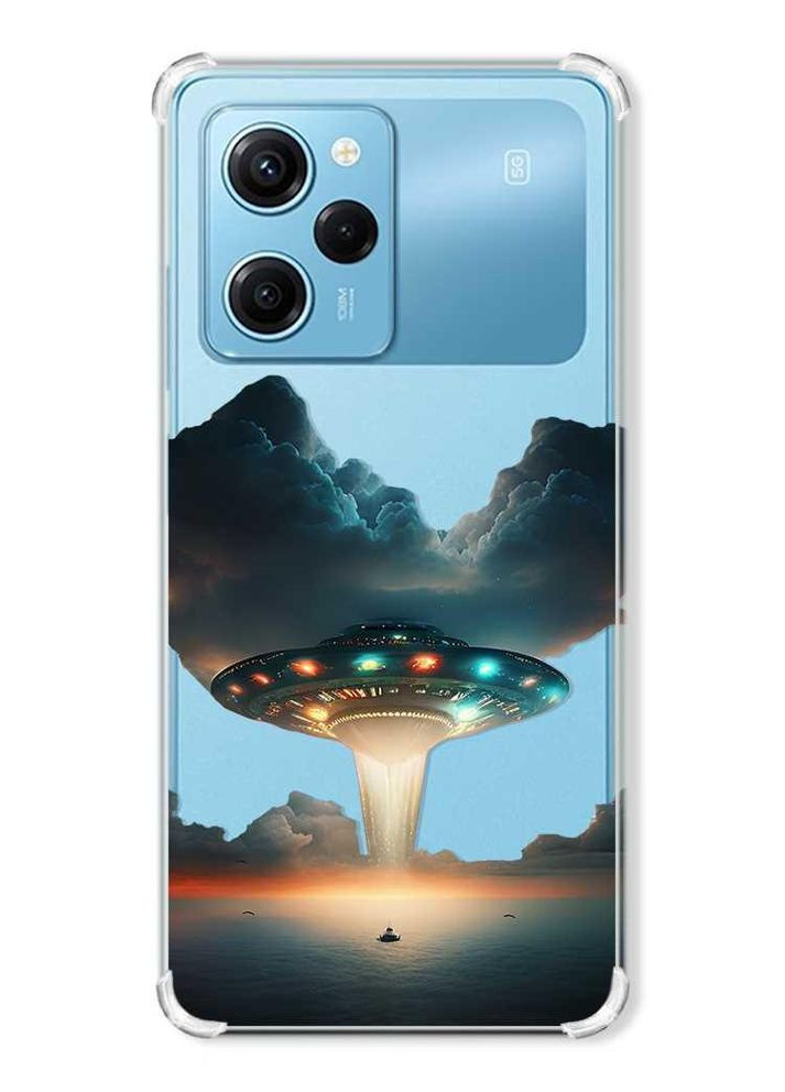 Чехол с утолщенными углами на Xiaomi Redmi Note 12 Pro Speed 5G:: Тарелка UFO (принт 241) Creative (360665348)