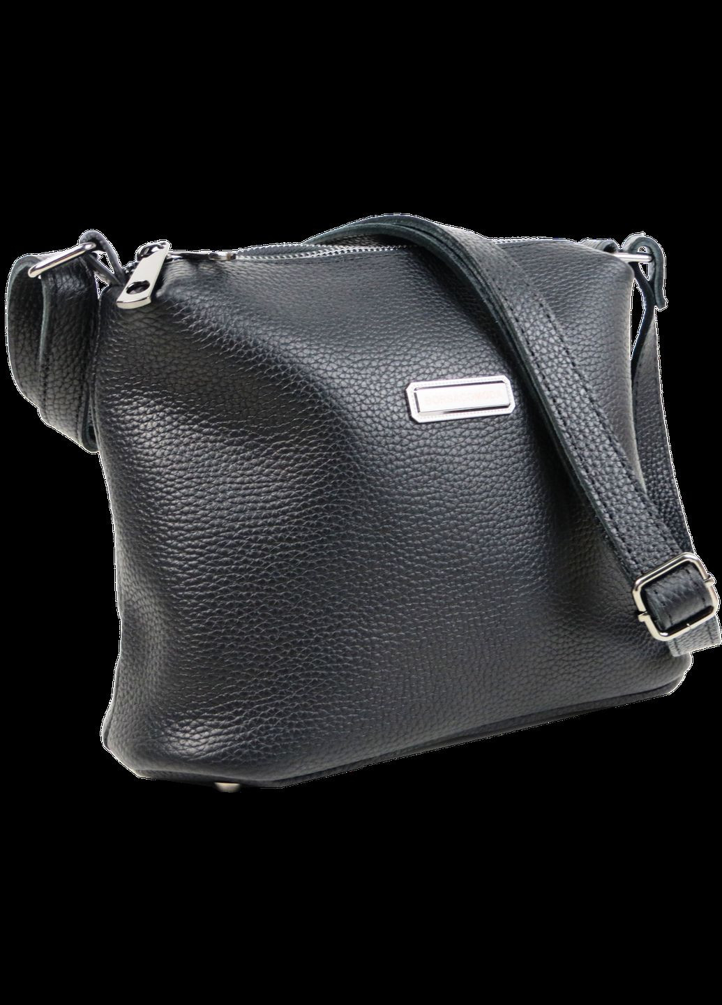 Жіноча наплічна шкіряна сумка Чорна Borsacomoda (319339148)