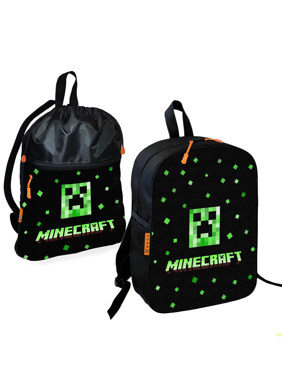 Школьный рюкзак детский Minecraft + Сумка для обуви спортивной формы рюкзак-мешок для мальчика (1928) No Brand (328693446)