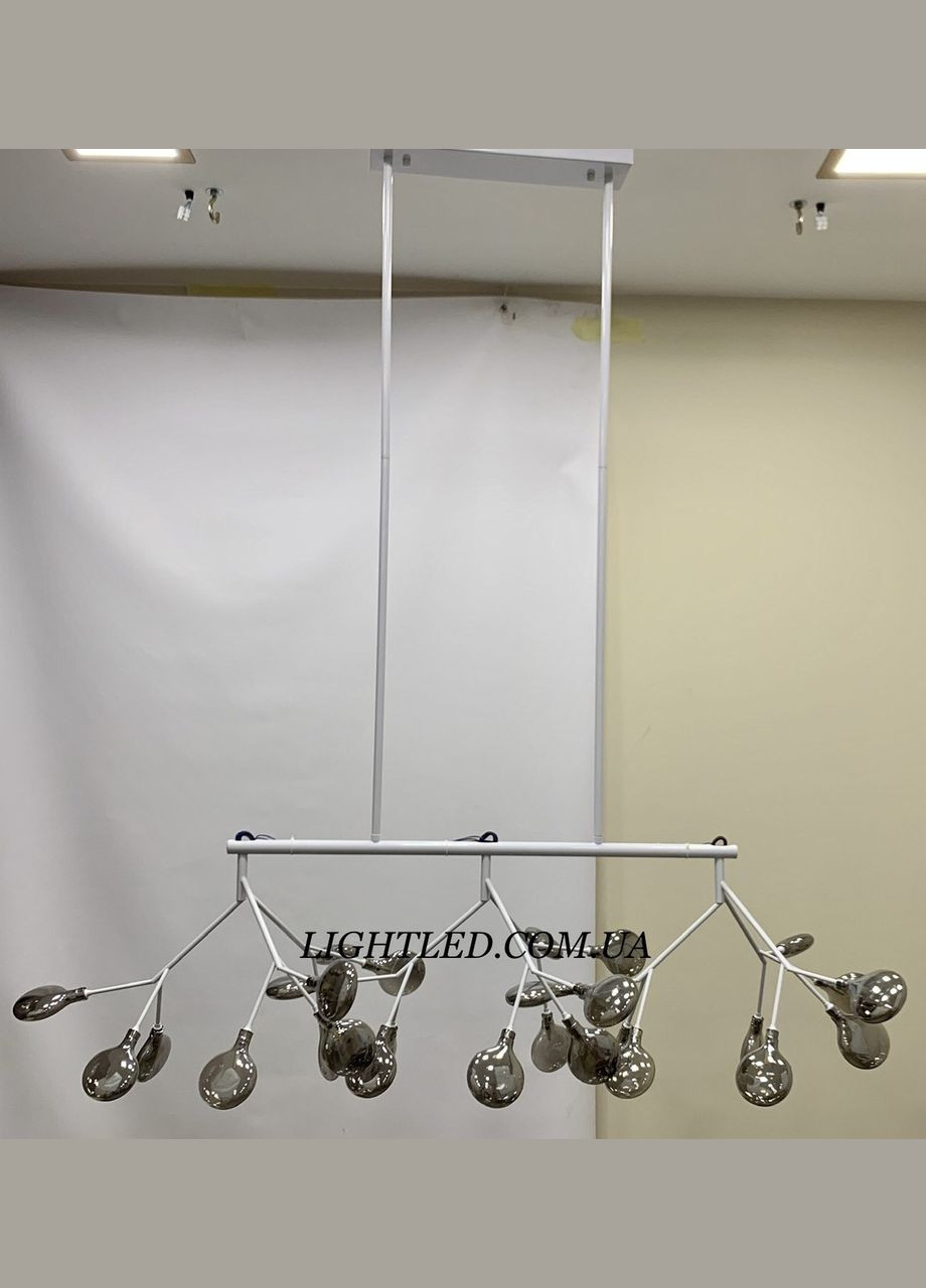 Біла люстра з скляних пелюсток на 27 ламп Petals (918-LP264-27 WH+BK) No Brand (370070011)