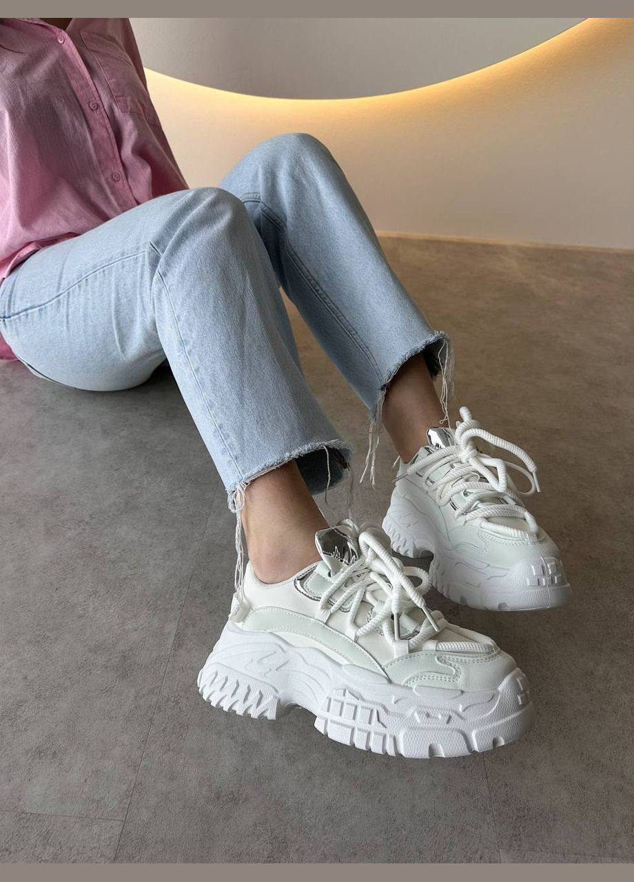 Стильные женские кроссовки No Brand белые демисезоны (322886720)