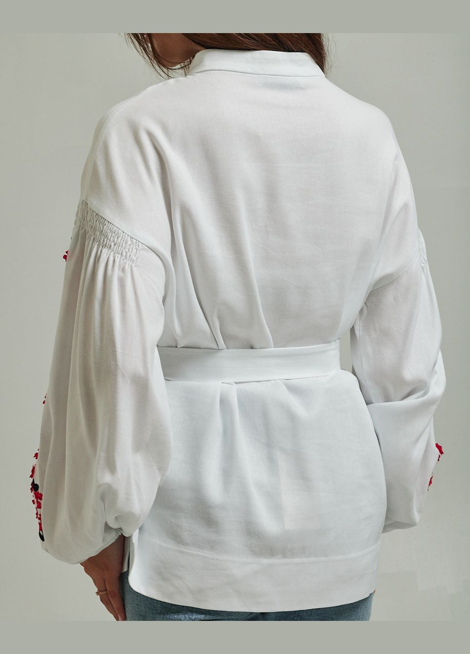Сорочка з поясом біла Seam (295261832)