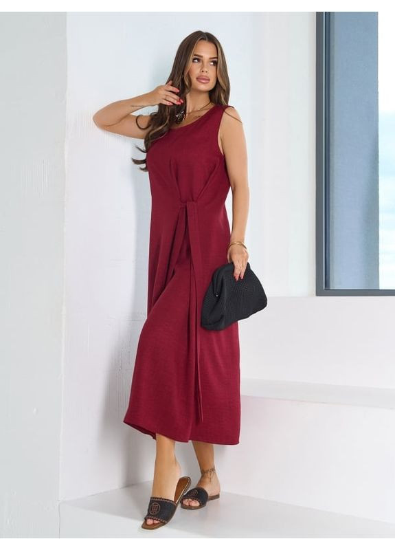 Темно-бордовое платье 15198 темно-бордовое ISSA PLUS однотонное