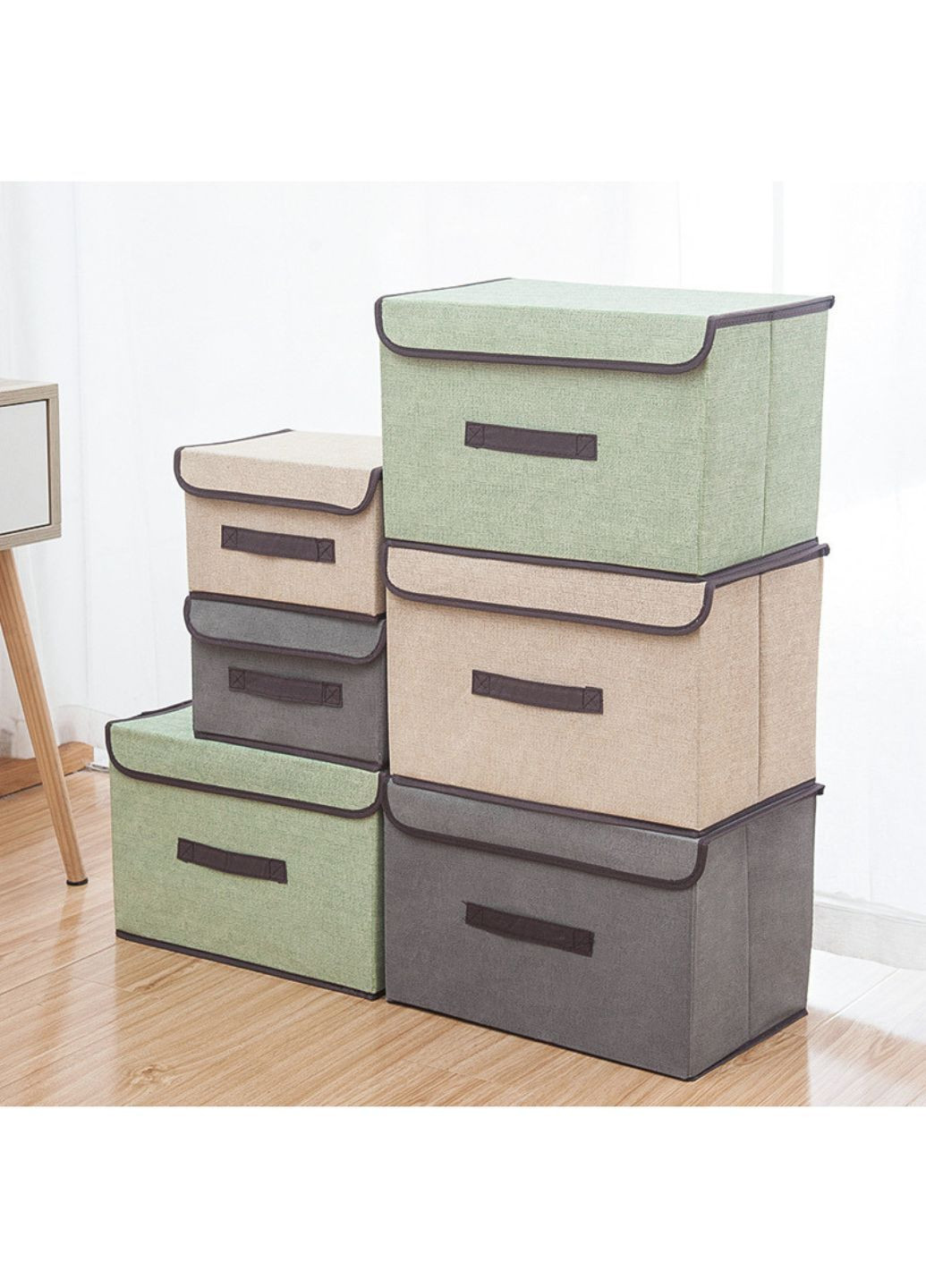 Короб-органайзер для зберігання з кришкою 26*18.5*16 см Зелений (ОД-109-51) No Brand (371809844)