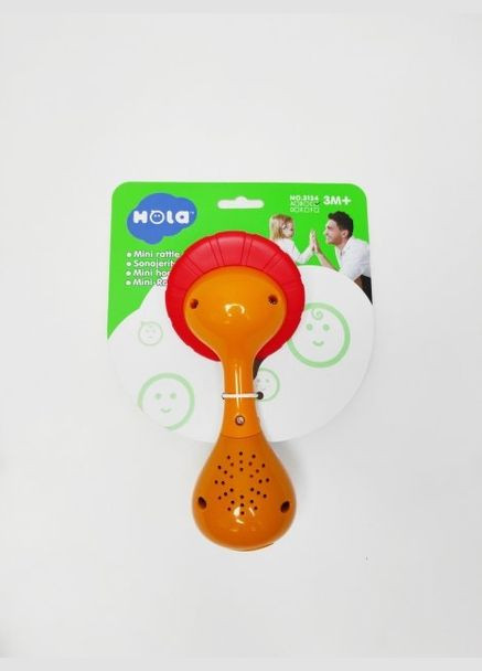 Брязкальце 3134 14,5см, прорізувач, мелодії, звуки, підсвічування, на аркуші (6966655251027) Лев Вид C Hola (292709659)