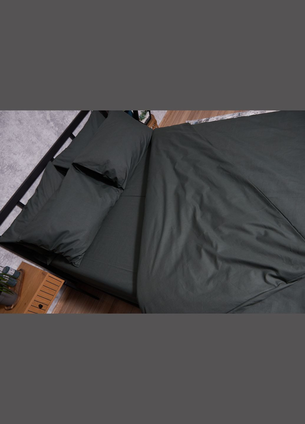 Комплект постельного белья Бязь Gold Люкс «» полуторный евро 160х220 наволочки 4х50х70 (MS-820002181) Moon&Star Dark Green (285716938)