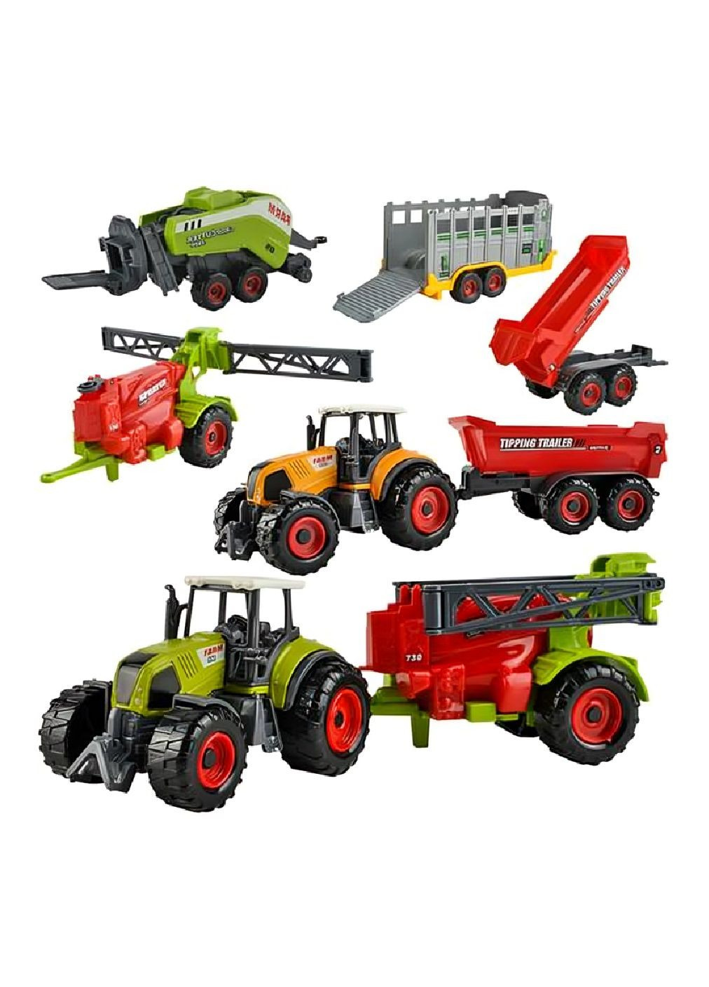 Набор комплект детской игрушечной фермерской сельскохозяйственной техники с подвижными элементами 6 штук (478399-Prob) Unbranded (304806631)