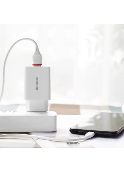 Сетевое зарядное устройство BA21A Long QC3.0 1USB/3A/18W + Кабель Micro Borofone (389206556)