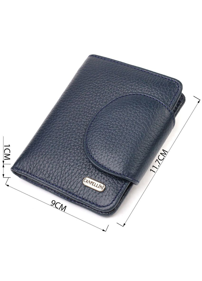 Зручне жіноче портмоне середнього розміру з натуральної шкіри 21809 Синє Canpellini (329149215)
