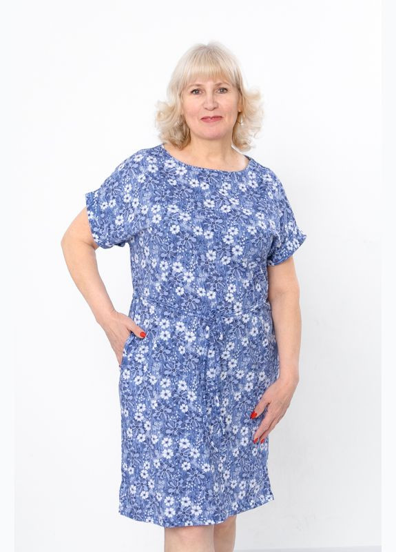 Темно-синее кэжуал платье Носи своє с цветочным принтом