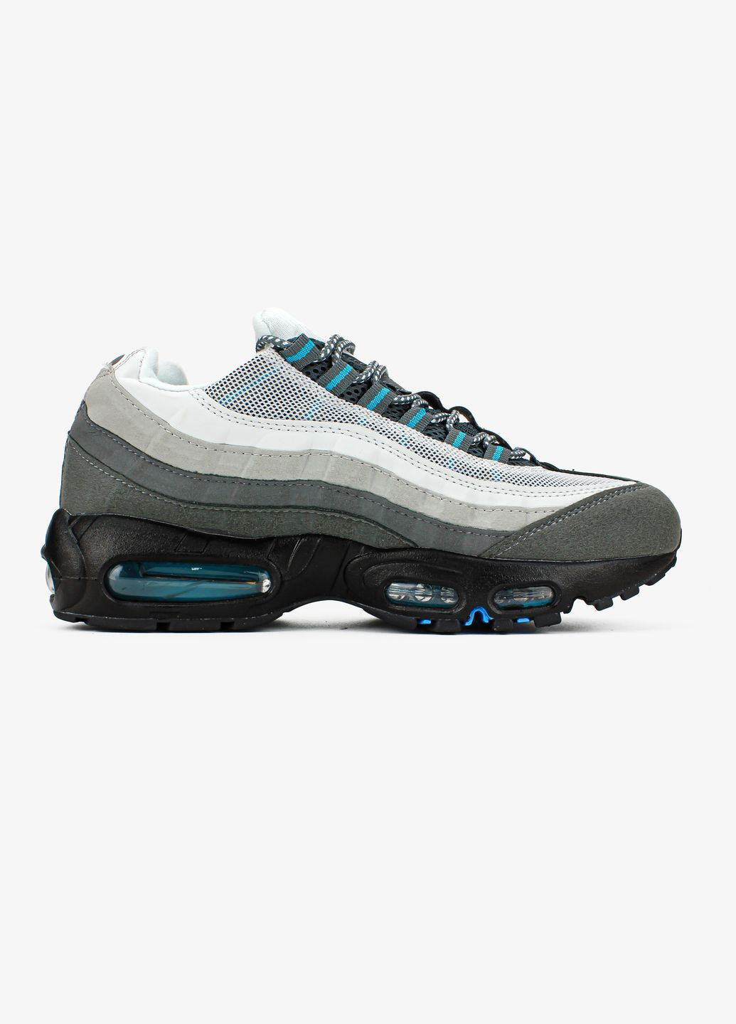 Сірі всесезон кросівки чоловічі nike air max 95 baltic blue gray | найк аір макс 95 сірі No Brand