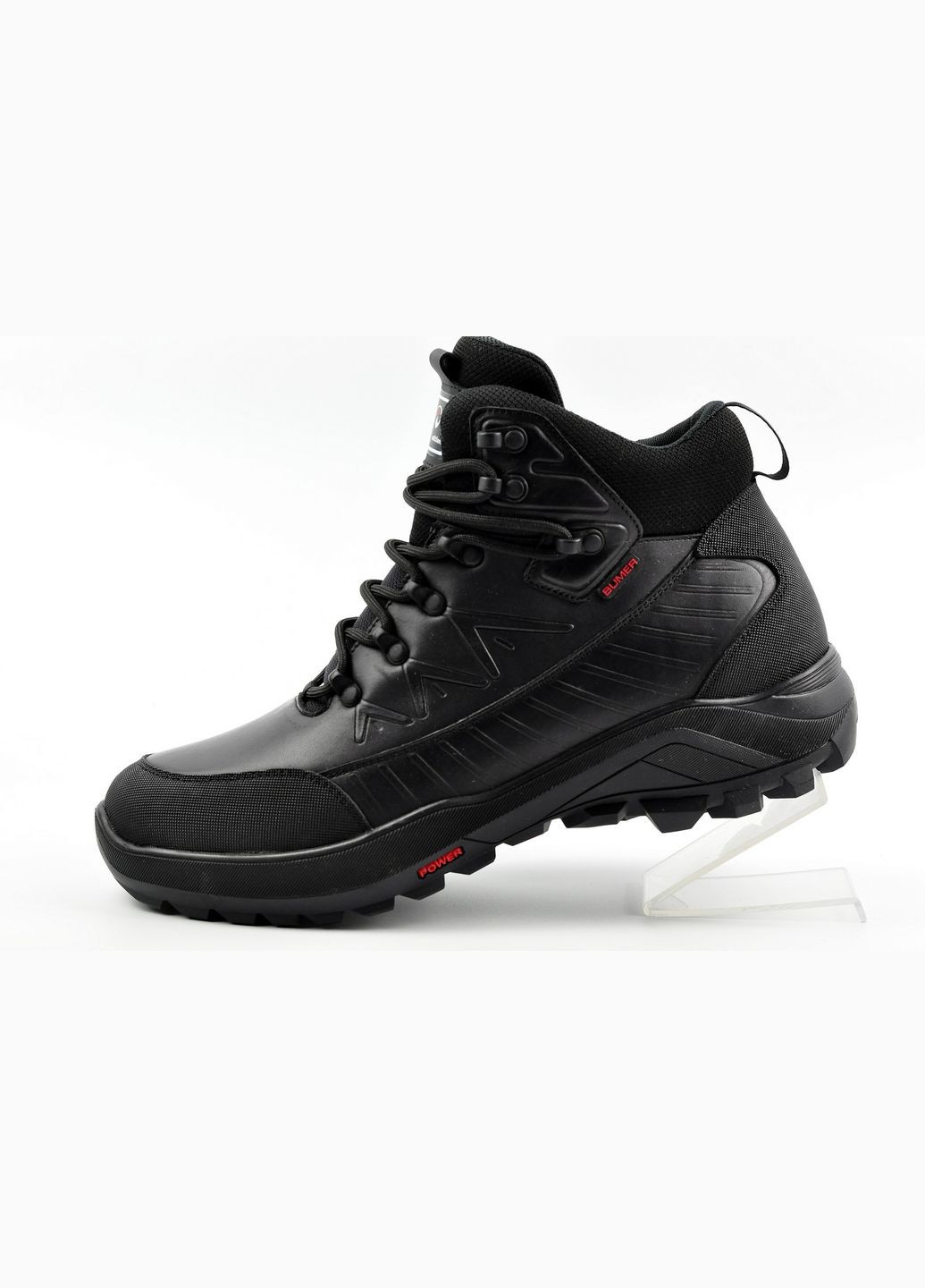 Черные зимние зимние ботинки кожаные Bumer