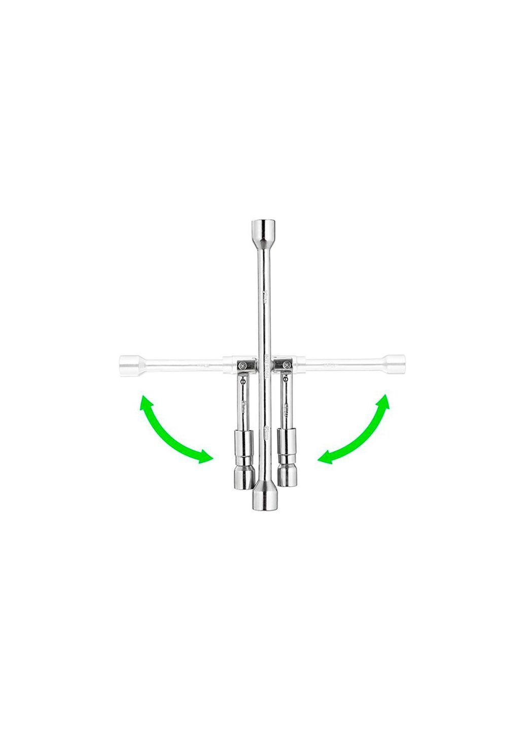Ключ баллонный крестовой раскладной прочный для автомобиля 17 x 19 x 21 x 23 мм Intertool (332206812)