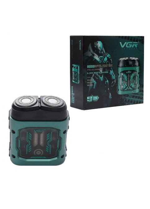 Електробритва VGR V-344 GREEN, роторна, 8000 RPM, вологостійка Зелена MDR No Brand (371794243)
