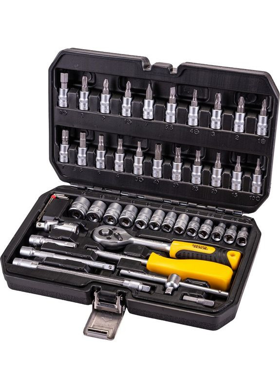 Набор насадок торцевых GM CrV 1/4” 4-14 мм,трещотка 72Т, 46 шт, кейс (78-2047) Mastertool (320576149)