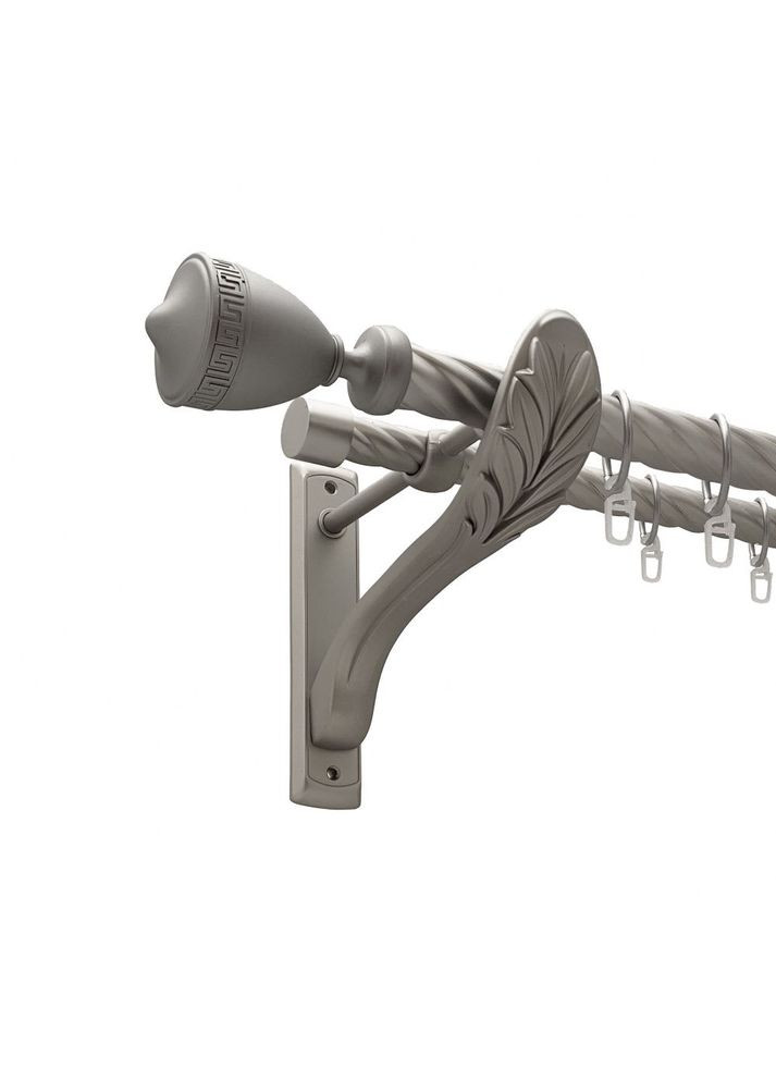 Карниз Афина металлический двухрядный ретро скрученная труба Сатин 25\19 мм 300 см (00-00011466) ORVIT (300282411)