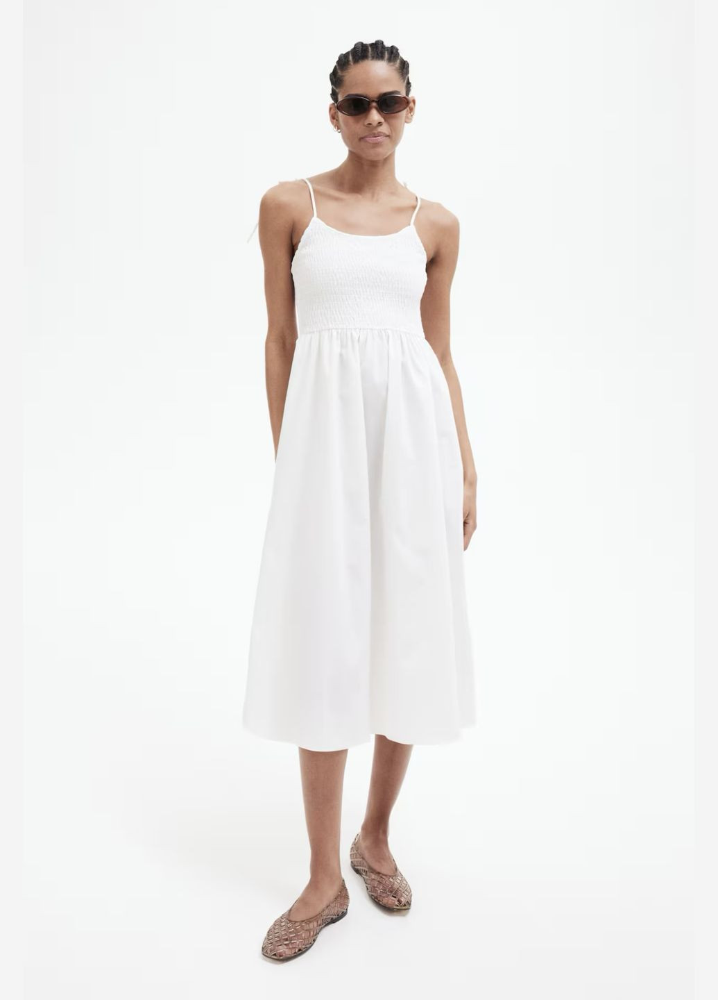 Білий сукня H&M однотонна