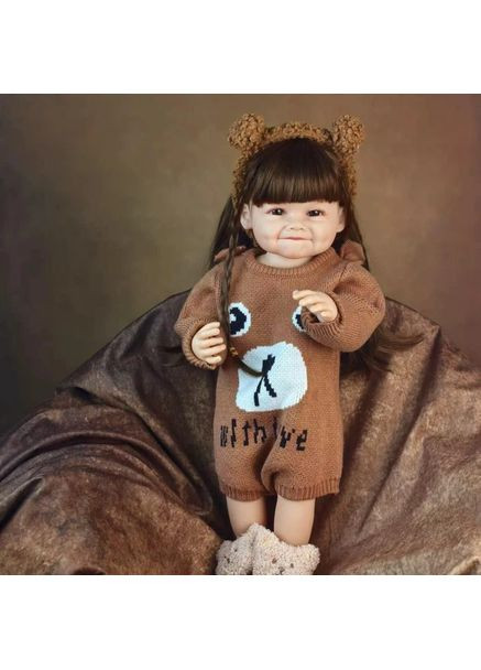 Реалістична лялька Реборн 55 см дівчинка як справжня дитина з аксесуарами та одягом Reborn (369668923)