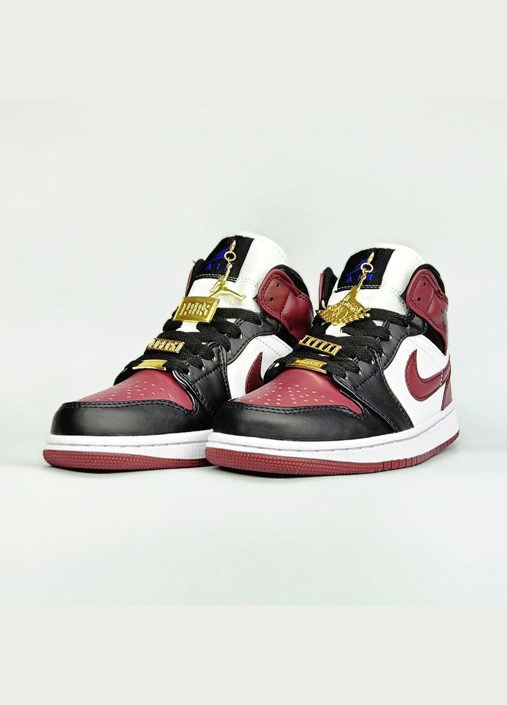 Бордовые всесезонные кроссовки мужские и женские nike air jordan retro 1 burgundy | найк аир джордан ретро 1 бордовые No Brand