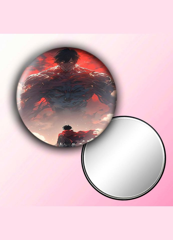 Зеркальце косметическое карманное Аниме Атака Титанов #0001 с рисунком круглый 56 мм No Brand (309152004)