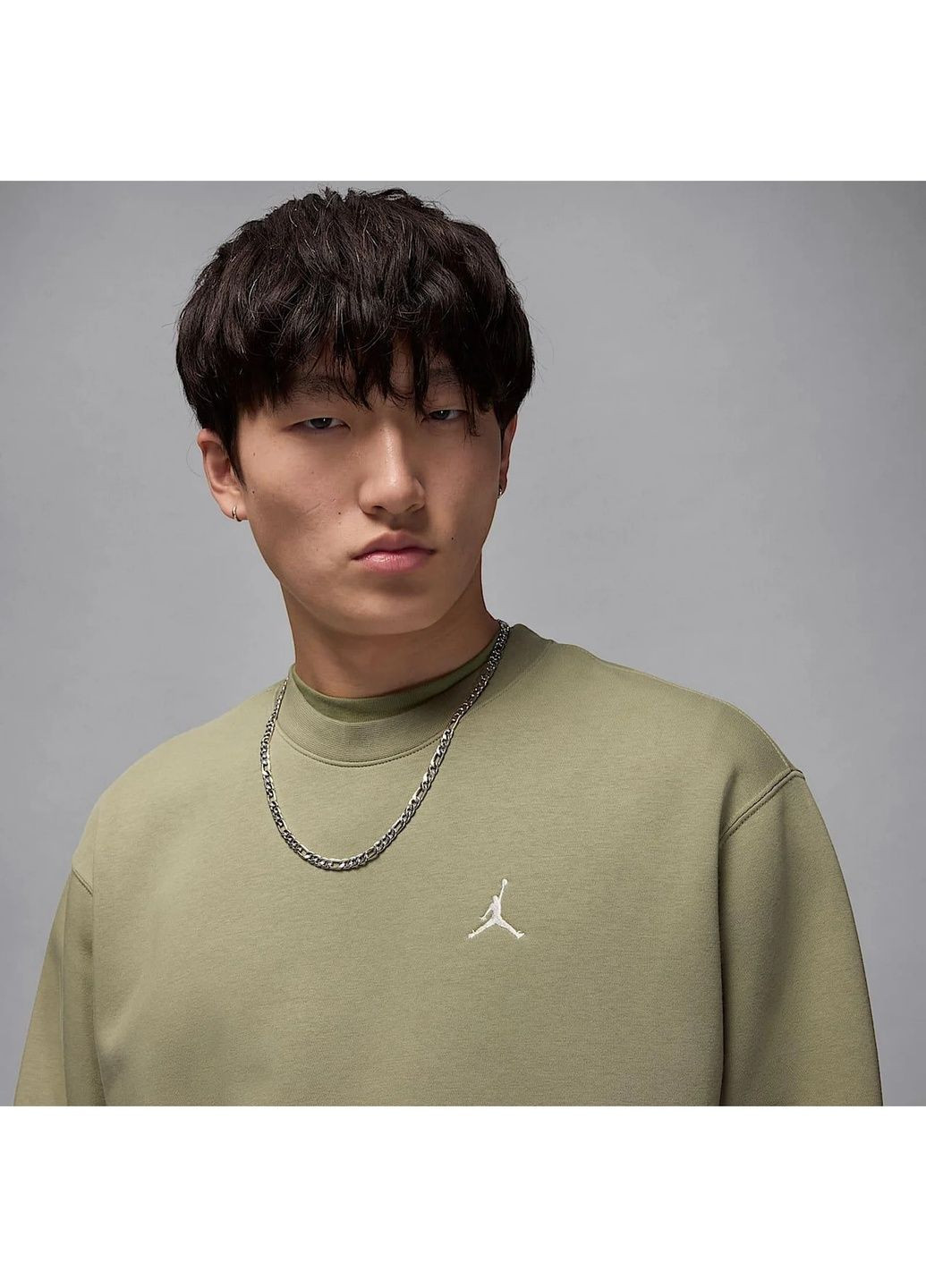 Світшот чоловічий Brooklyn Fleece Fz Crew Olive Air Jordan (364662805)