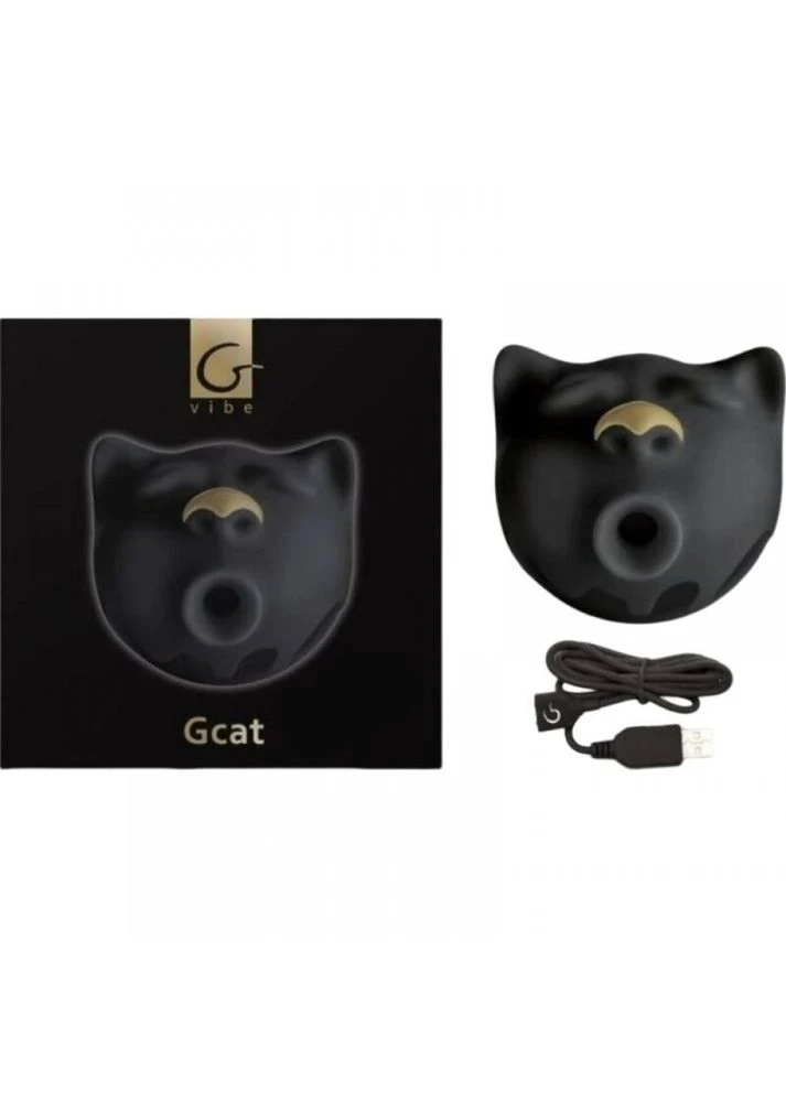 Вакуумный стимулятор клитора в форме кота Gcat Gvibe, силиконовый, черный No Brand (341306030)