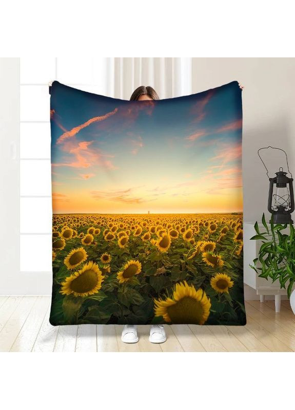 Плед 3D плюшевий Соняшна Україна 135х160 см No Brand (358100759)