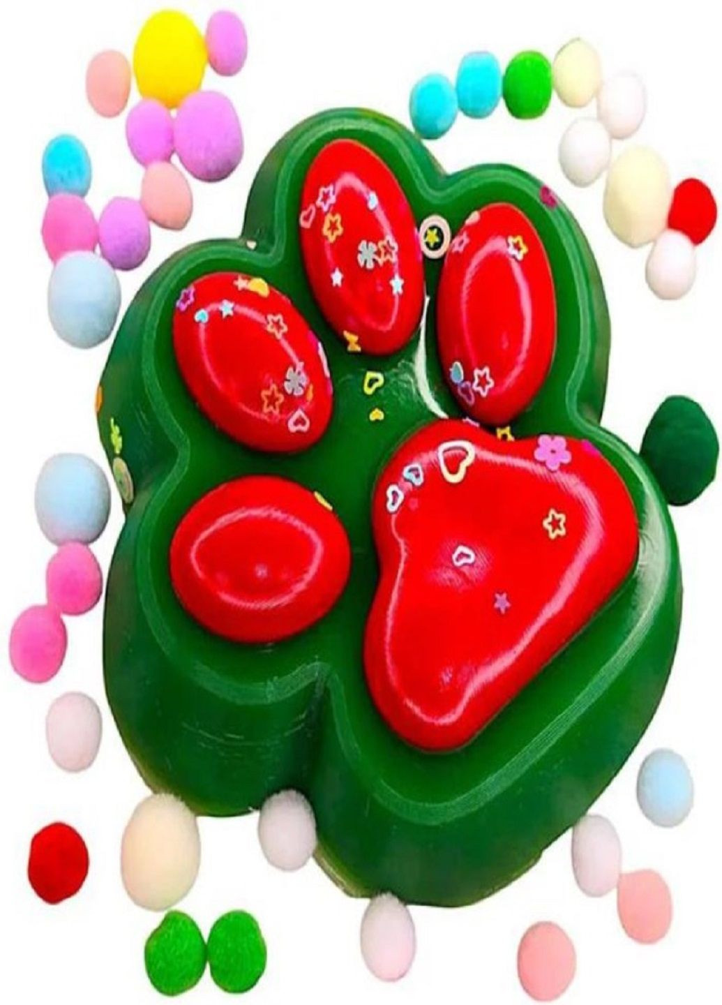 Іграшка-антистрес таба Сквіш Лапка котика Зелена з Червоним VTech (314693968)