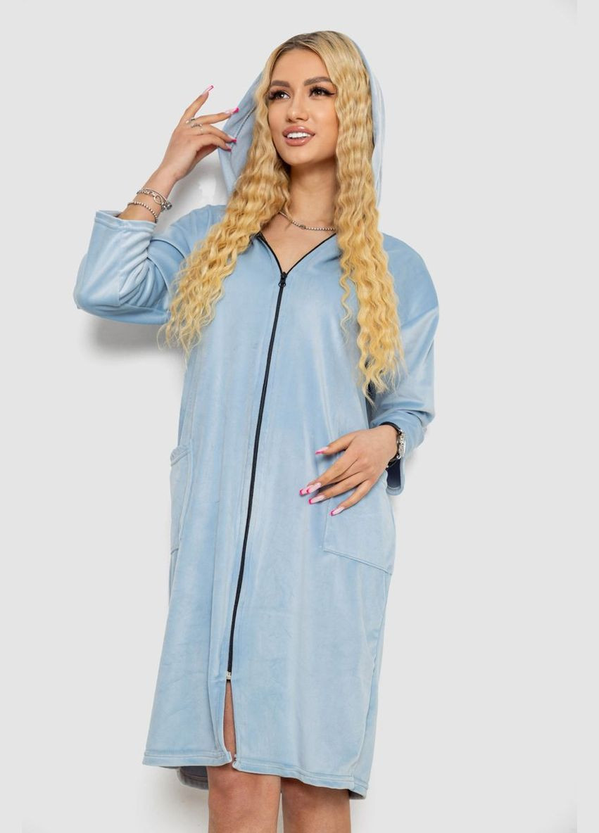 Халат женский велюровый на молнии Fashion (338597403)