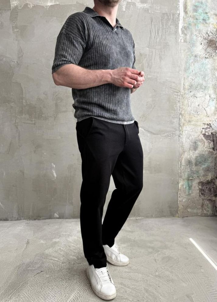 Черные кэжуал демисезонные брюки No Brand