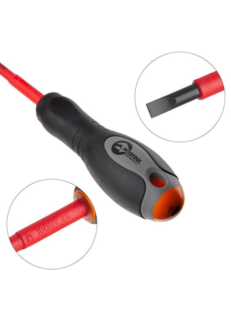 Отвертка шлицевая SL3 х 75 мм диэлектрическая (VT-3203) Intertool (349820144)