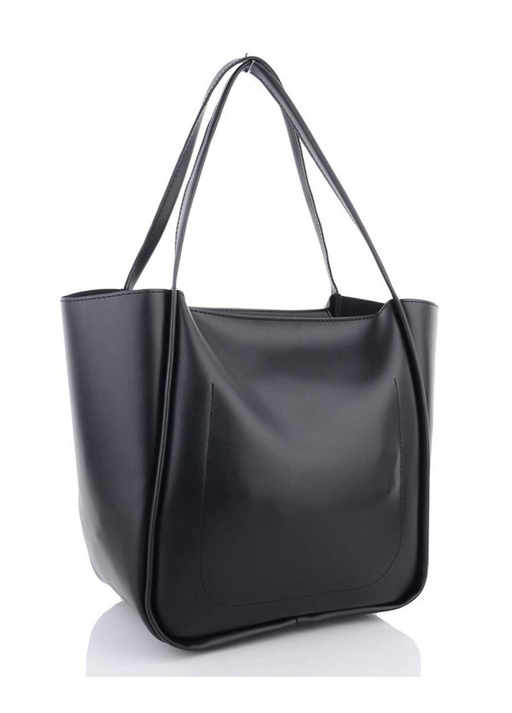 Жіноча сумка чорна з екошкіри молодіжна м'яка з блискавкою одне відділення ProDobro (367264301)