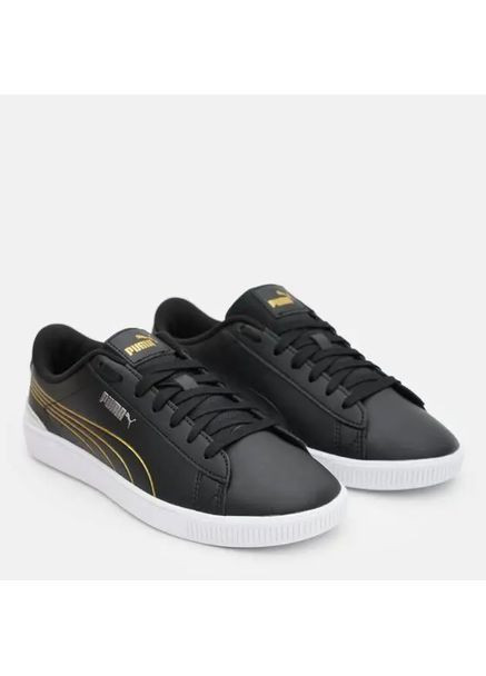 Чорні жіночі кеди низькі 39508502 класичний стиль мінімалістичний дизайн чорного кольору Puma Vikky v3 Metallic Shine