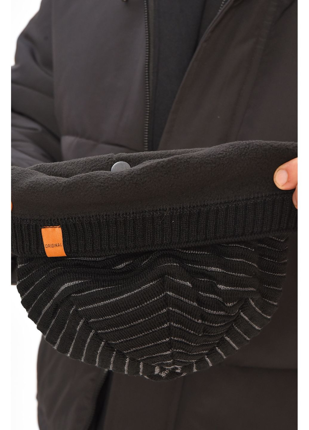 Шапка чоловіча на флісі чорного кольору Let's Shop (367180026)