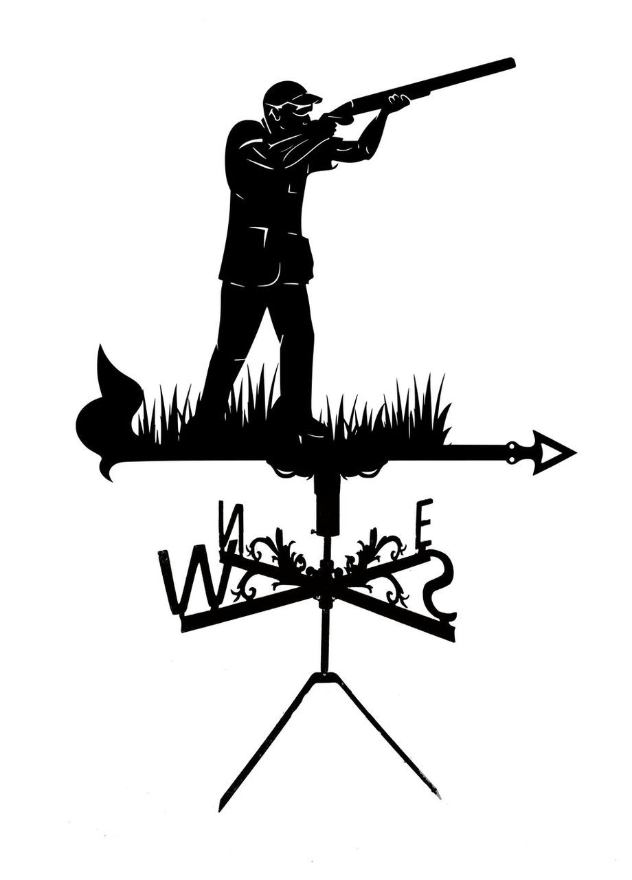 Флюгер на будинок Мисливець №3, флюгер на дах з металу 2 мм. No Brand (368896522)