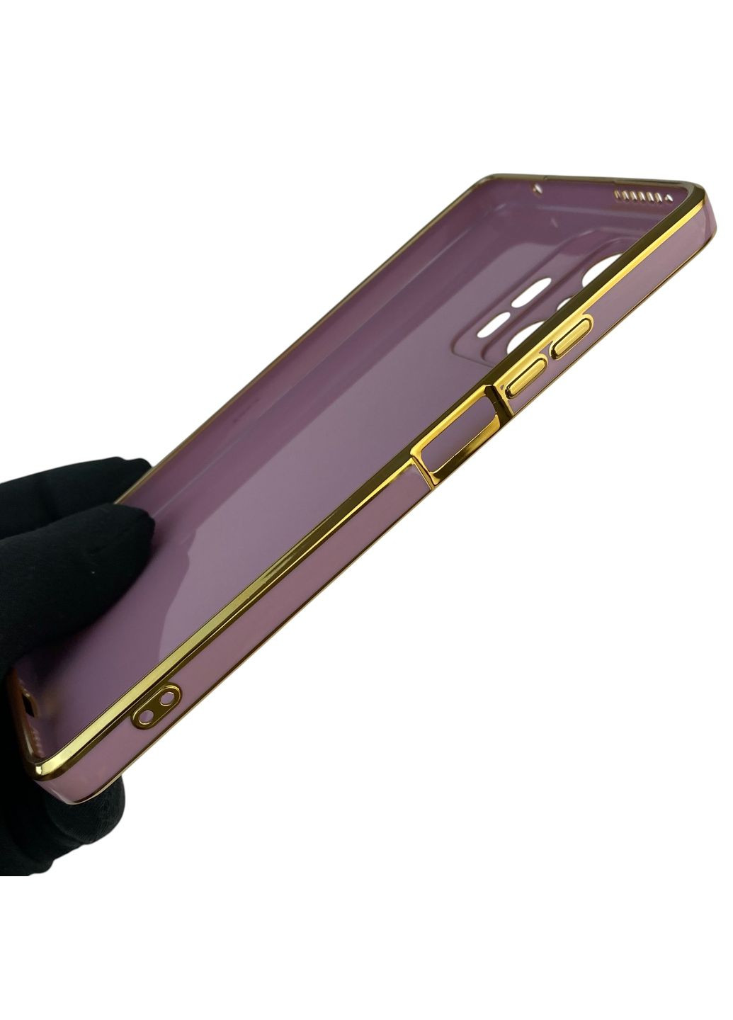 Чохол для 11T глянцевий із захистом камери із золотою окантовкою на сяомі 11т чорничний gs1 Xiaomi (366231409)