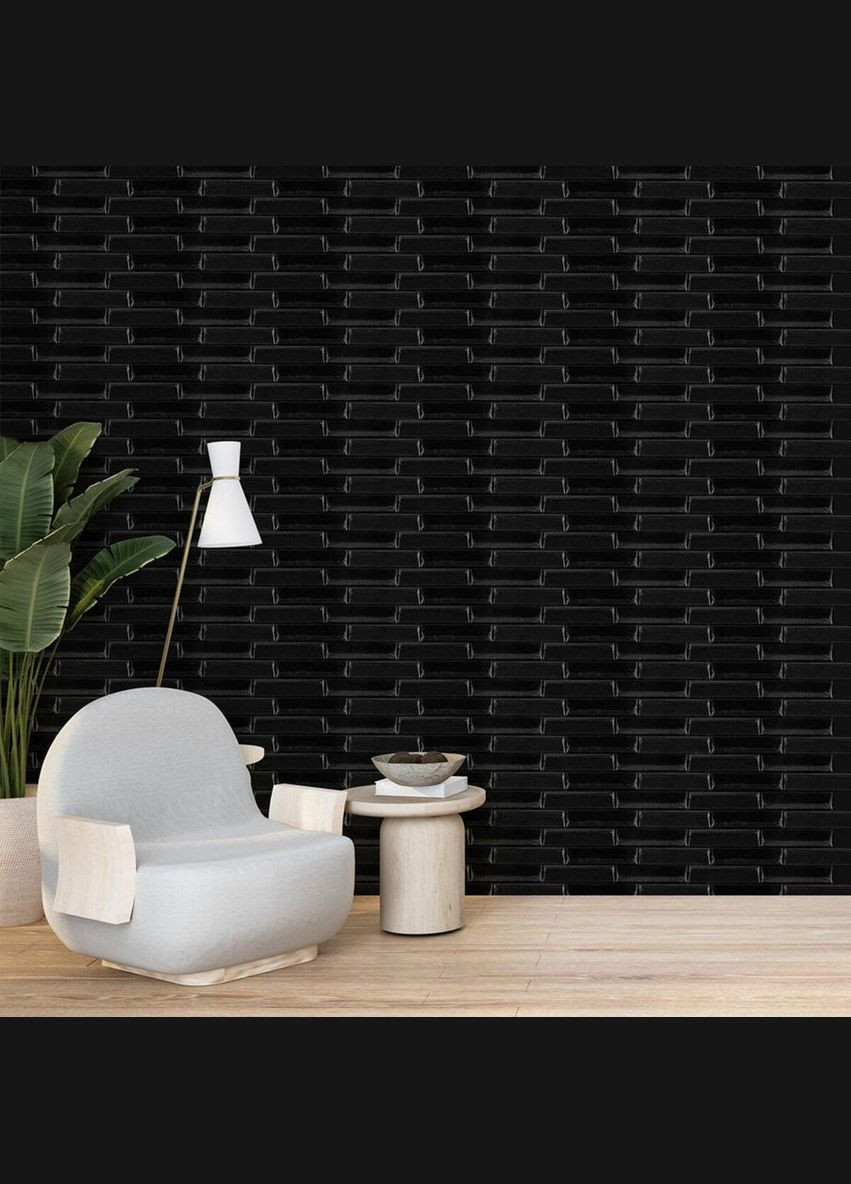 3D панель самоклеюча кладка чорна 700х770х7мм 038 (3DPanda-0303) Sticker Wall (323154870)