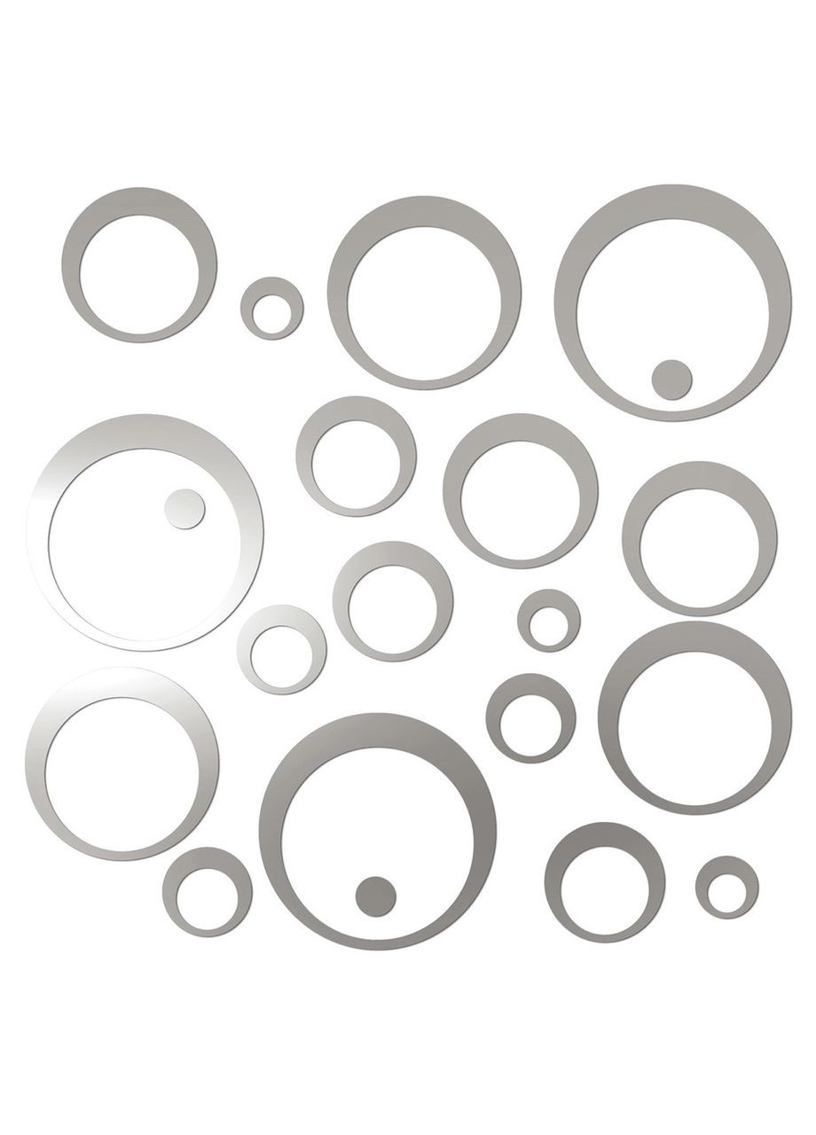 Большие зеркальные наклейки на стену интерьерные самоклеящиеся Орбита 21 шт. Ваша Світлість (366334528)