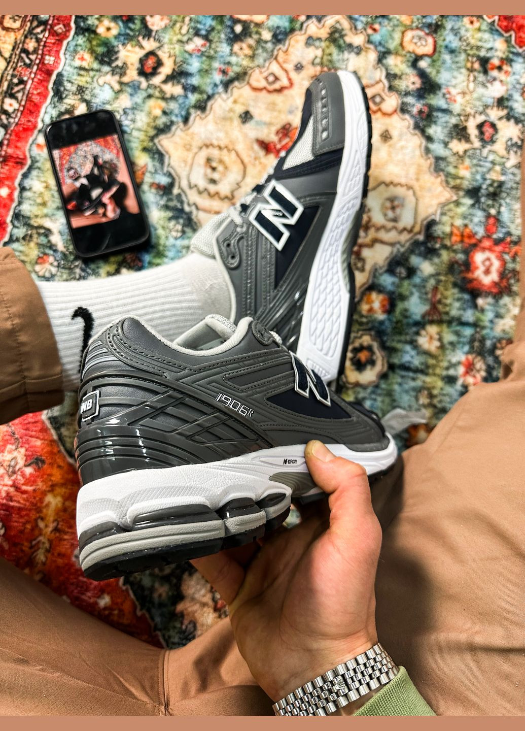 Сірі Осінні кросівки чоловічі new balance 1906r grey blue | нью беланс 1906r сірі сині No Brand