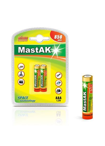 Акумулятор Ni-MH AAA/R03 850 mAh (2шт) Mastak (370780000)