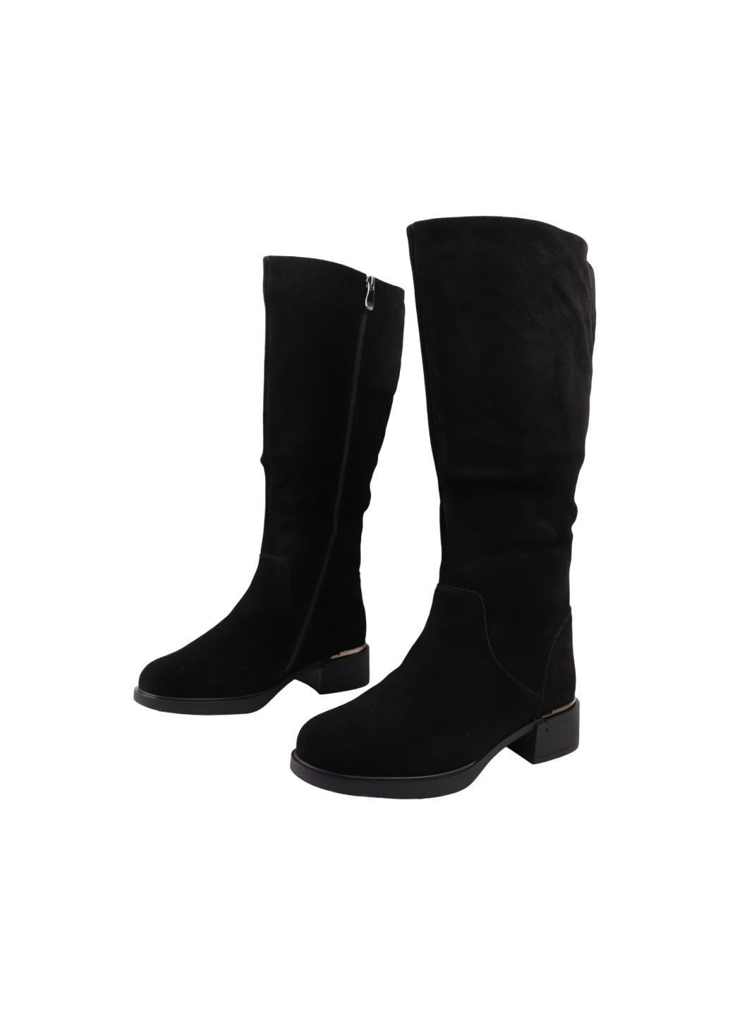 сапоги женские черные натуральная замша Renzoni