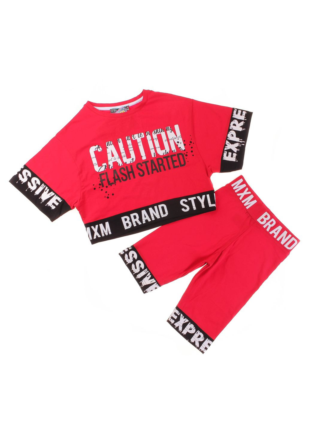 Красный летний футболка + капри a yugi 7015 A-yugi