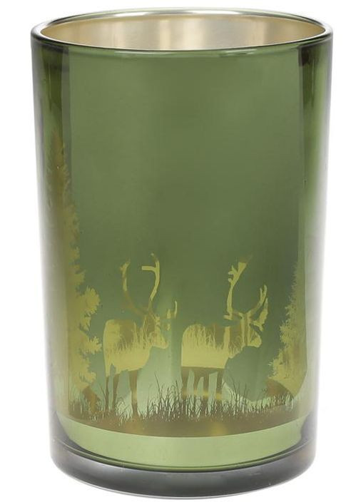 Свічник скляний зелений 12х18 см для декору інтер'єру Свічка свічник для дому Bona (368990819)