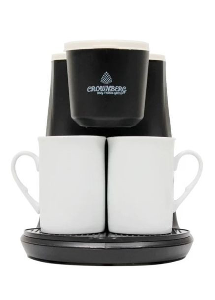 Домашня електрична кавоварка на 2 чашки СВ-1568 500 Вт (1901806027) Crownberg (330782576)