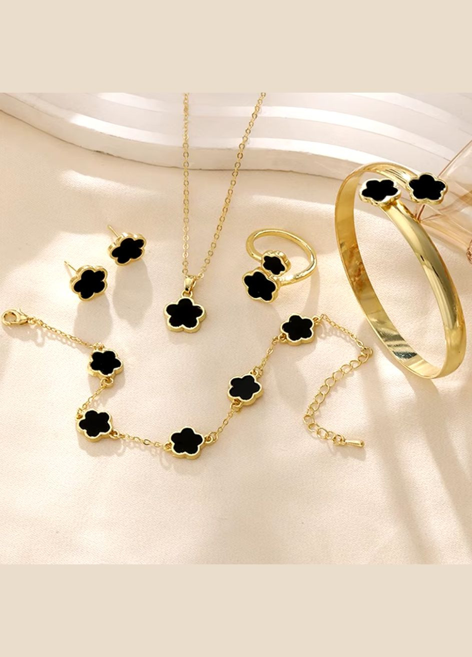 Набор украшений, цепочка, браслеты, серьги и кольцо под золото. Бижутерия. No Brand (304289243)